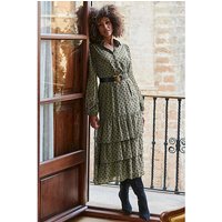 Tiered Midi Polka Dress