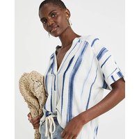 Printed Linen Mix Tunic Top Print