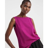 Slash Neck Linen Mix Shell Top