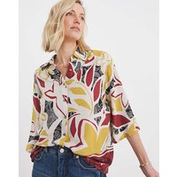 Printed Linen Mix Half Sleeve Shirt Print