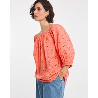 Broderie Elasticated Neckline Top