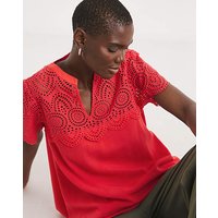 Crinkle Crochet Trim Top