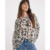 Printed Georgette Button Through Blouse Ditsy Floral