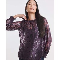 Lurex Jacquard Raglan Blouse