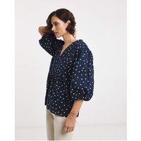 V Neck Puff Sleeve Top Spot JD Williams