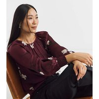 Printed Satin Blouse Floral