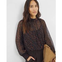Neck Chiffon Blouse Animal JD Williams