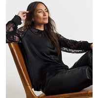 Lace Sleeve Raglan Blouse