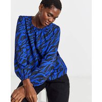 Printed Woven Raglan Blouse Print