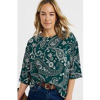 Half Sleeve Boxy Top Paisley Print