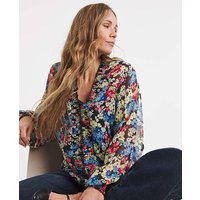 Shirring Detail Georgette Blouse Coloured Floral