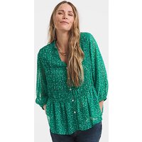 Shirred Button Through Top