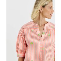 Embroidered Stripe Tunic Top Stripe