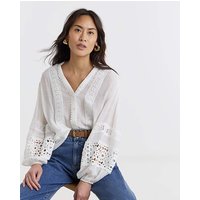 Lace Trim Prairie Blouse