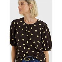Puff Sleeve Top Spot Print