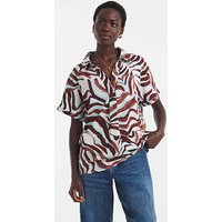 Collar Detail Tunic Zebra Print