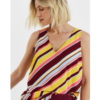 V Neck Woven Vest Coloured Stripe JD Williams