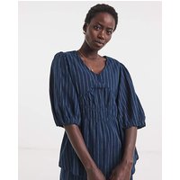 Striped Puff Sleeve Top Stripe
