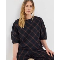 Check Structured Sleeve Top Check JD Williams