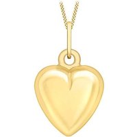 9ct Yellow Gold Heart Pendant On Chain INCH