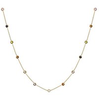 9ct Yellow Gold Multi Round CZ Necklace Inch