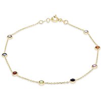 9ct Yellow Gold Multi Round CZ Bracelet INCH