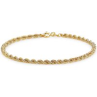 9ct Yellow Gold Hollow Rope Bracelet INCH