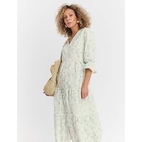 Cotton Dobby Button Through Dress Print JD Williams
