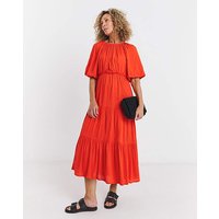 Crinkle Tiered Smock Dress