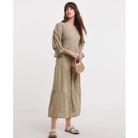 Cotton Dobby Button Through Smock Dress JD Williams