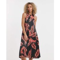 Satin Racer Cut Cami Midi Dress Print