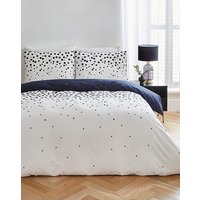 Spot Duvet Cover Set White Navy KING