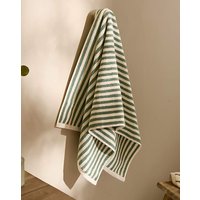 Hebden Stripe Cotton Towel Forest Green Bath Towel