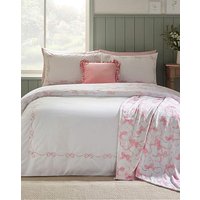 Bow Duvet Set White Pink DOUBLE