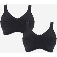 2 Pack Sally Minimiser Non Wired Bras Black Black
