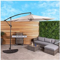 3m Garden Parasol Light Grey