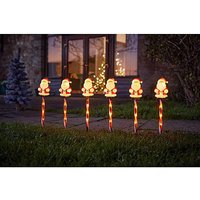SantaDecor Stakes Set 6 Red White