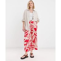 Cropped Wide Leg Culotte Palm Print