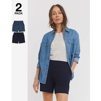 2 Pk Jersey Shorts Print Plain JD Williams