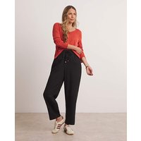 Linen Mix Barrel Leg Trousers