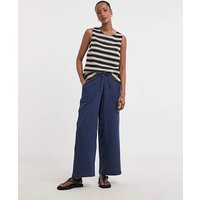 Pure Cotton Wide Leg Trousers INK JD Williams