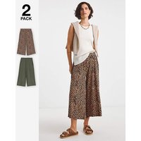 2 Pack Jersey Culottes Animal Khaki