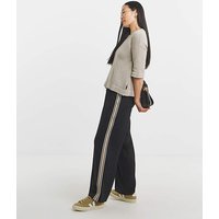 Ponte Side Stripe Wide Leg Trouser