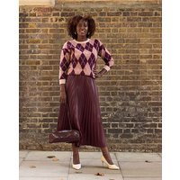 PU Pleated Midi Skirt