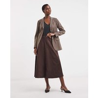 Suedette Midi Circle Skirt Bitter Chocolate