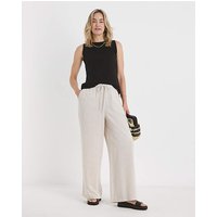Linen Mix Wide Leg Trouser