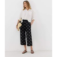 Linen Mix Wide Leg Culotte Print