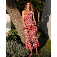Border Print Maxi Skirt Print