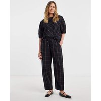 Check Tie Waist Barrel Leg Trouser Check JD Williams
