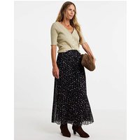 Chiffon Spot Print Pleated Midaxi Skirt Spot Print